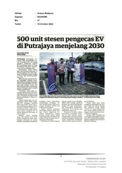 500 Unit Stesen Pengecas EV di Putrajaya Menjelang 2030