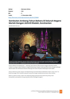 Sambutan Ambang Tahun Baharu di seluruh negara meriah dengan aktiviti riadah, kerohanian