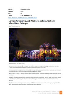 LAMPU PUTRAJAYA JADI PLATFORM LAHIR ARTIS SENI VISUAL DAN CAHAYA