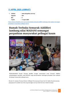 Rumah Terbuka Semarak Aidilfitri Lambang Nilai MADANI Semangat Perpaduan Masyarakat Pelbagai Kaum