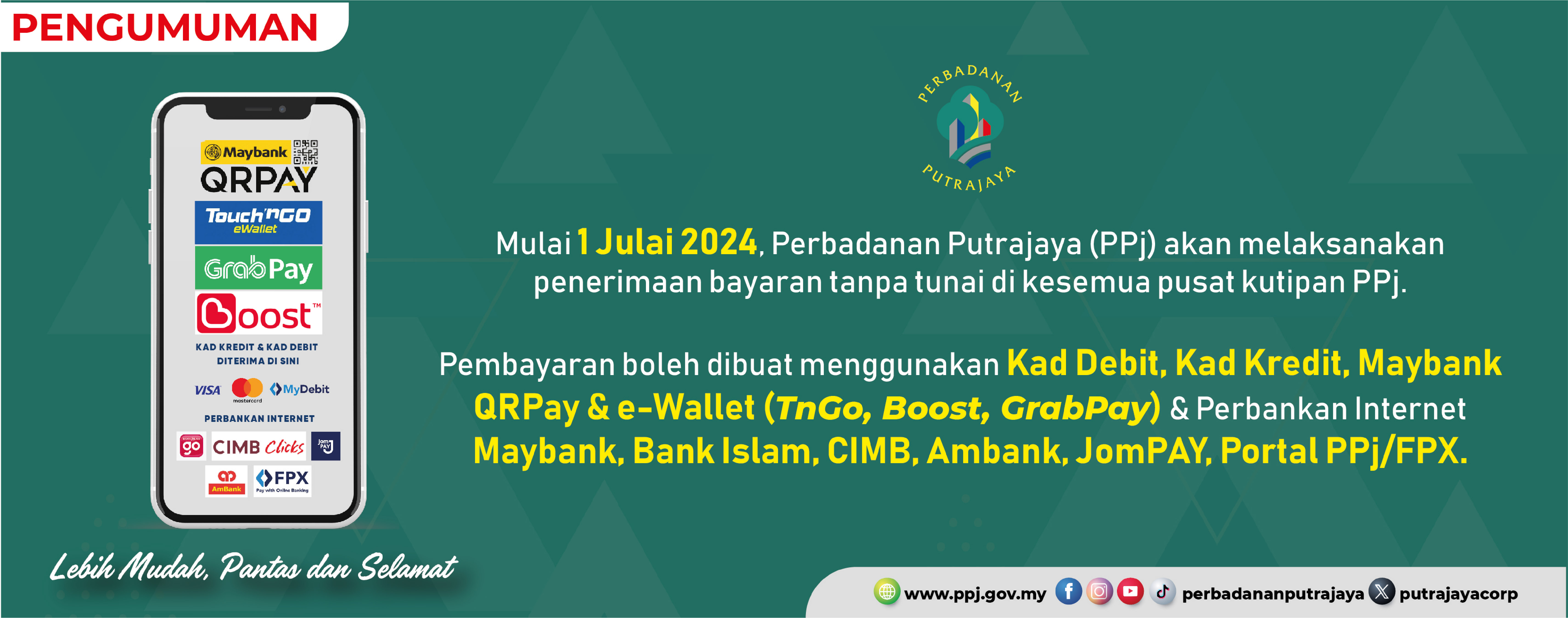 Bayaran Tanpa Tunai Bermula 1 Julai 2024